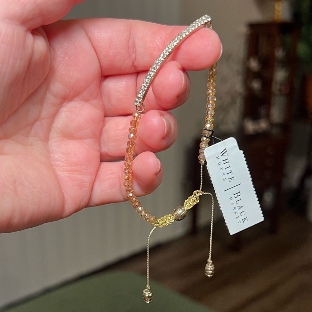 White House Black Market WHBM Sparkly Dainty Cinch Bolo Bracelet